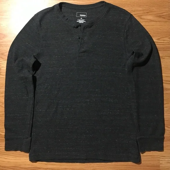 Sonoma Shirts Sonoma Waffle Knit Henley Thermal Shirt Mens M